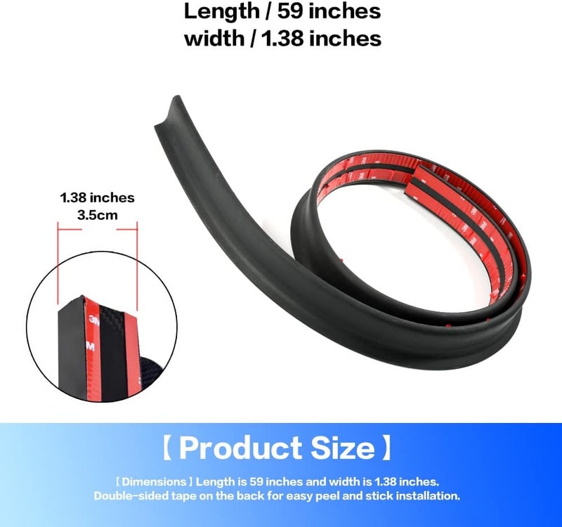 Banseko Car Trunk Spoiler Roof Lip Kit,3D PU Rear Trunk Lip or Roof Spoiler Sticker Bar with Carbon Fiber Pattern,Car Rear Spoiler Exterior Rear Spoiler Kit, Punch-Free Installation(Matte Black) - Image 3